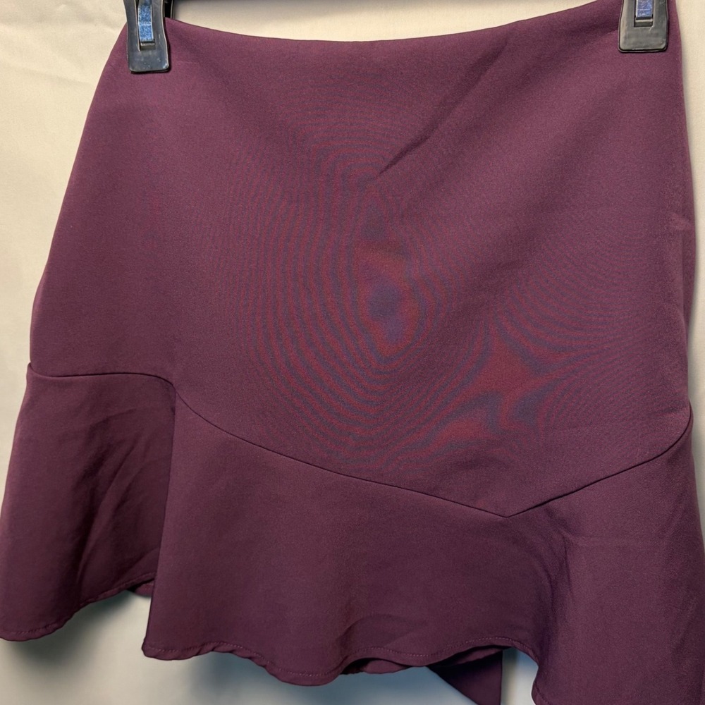 Zara Women Plum Purple Ruffle Hem Skort with Back Tie Bow Size Large NWT